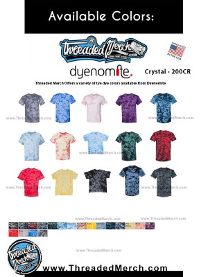 50  Custom Screen Printed - Dyenomite - Crystal Tie-Dyed T-Shirt - 200CR Cotton™ 5.3 oz.  T Shirts Special