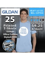 25 Ultra Cotton® T-Shirt - Gildan 2000  Custom Screen Printed T Shirts Special 