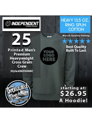 25 Independent Trading Company IND500C Men's Premium Heavy Weight Crew