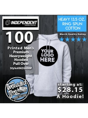 100 Independent Trading Company IND500P Men's Premium Heavy Weight Hooded Pull Over