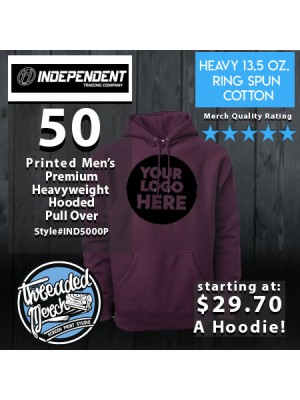 50 Independent Trading Company IND500P Men's Premium Heavy Weight Hooded Pull Over