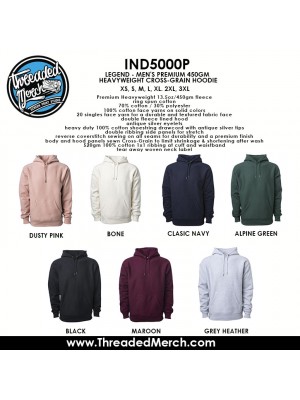 100 Independent Trading Company IND500P Men's Premium Heavy Weight Hooded Pull Over