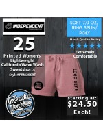 25 Independent Trading Company Women’s Lightweight California Wave Wash Sweatshorts - PRM20SRT
