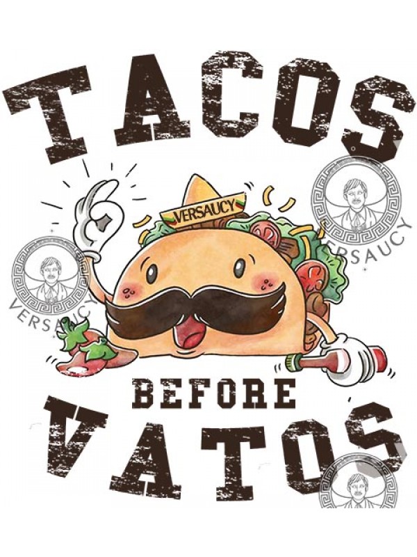 Versaucy - Tacos Before Vatos - Women's Crew Neck - WHITE