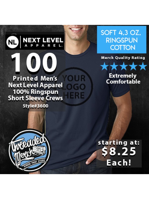 Next Level Apparel Men's Premium Crew Neck T-Shirt 3600 Basic Tee 20 colors