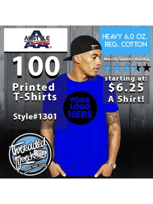100 AMERICAN APPAREL 1301 Custom Screen Printed T Shirts Special