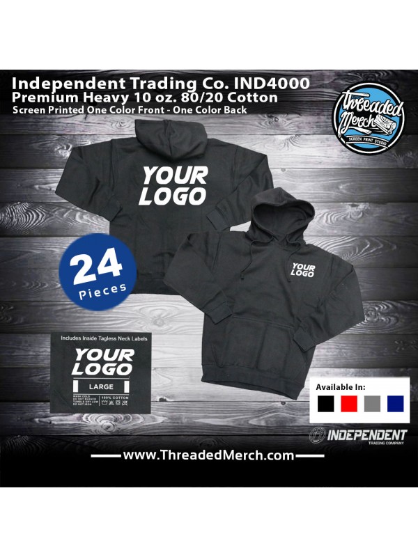 24-24-24 Merch Deal - 24 IND400 Premium Medium Weight Hoodies - 24 Premium T shirts - 24 Premium Long Sleeves 