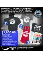 24 WOMENS GYM Merch Deal - 24 IND400 Premium Medium Weight Hoodies - 24 Premium Ladies Fit  T shirts - 24 Premium Racerback Tanks 